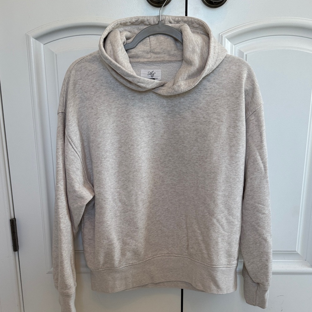 Womans American Eagle Cream Hooded Sweatshirt Size- XS